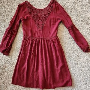 Boho Dark Red Small Dress